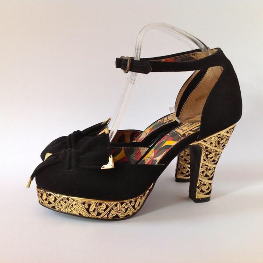Miss L Fire Black Pandora Heels